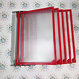 Настенная демосистема с металлической основой на 5 карманов Красная, фото 3