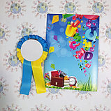 Диплом и значок с розеткой  и ленточками в украинском стиле с фотографией выпускника, фото 4