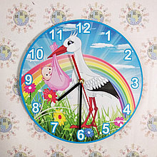 Настенные часы Аист с малышом