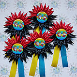 Значки с Красно-черными розетками Тюльпан и хвостиками, фото 2