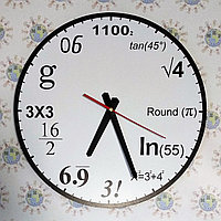 Настенные часы для кабинета математики Белые