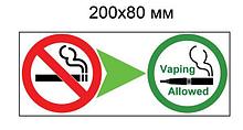 Наклейка Курить запрещено, вейпить разрешено