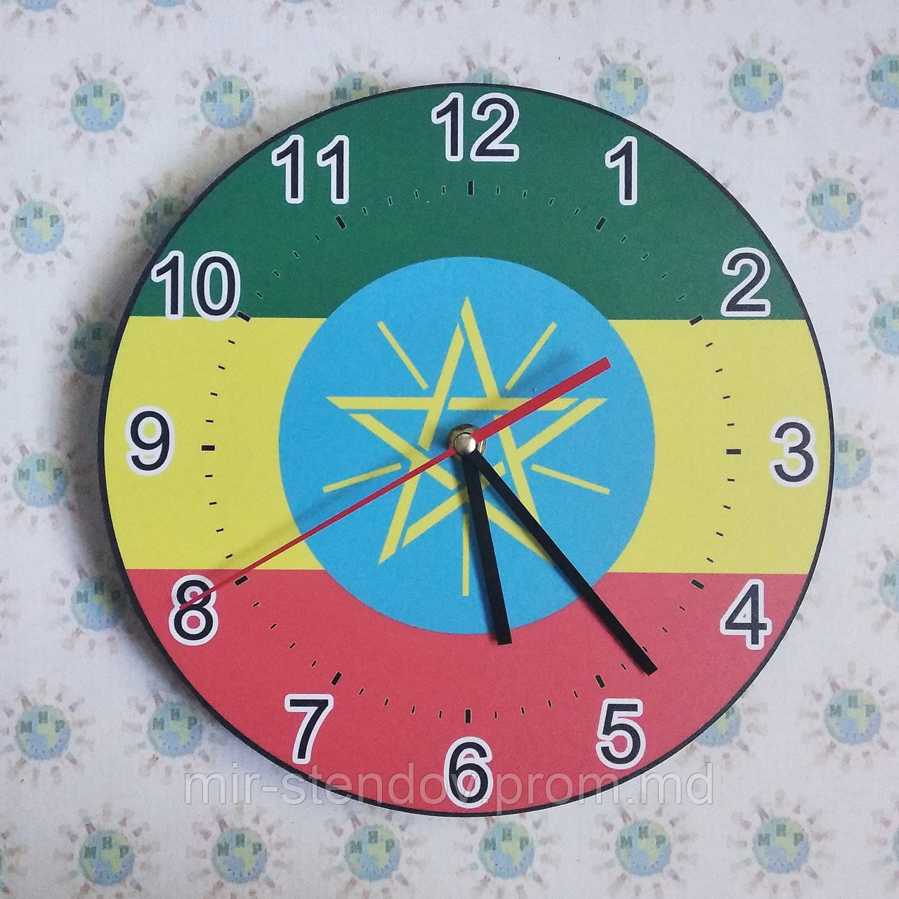 Часы настенные Флаг Эфиопии - фото 1 - id-p9521852