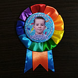 Значок с оригинальной розеткой Незабудка райдужна, фото 4