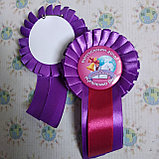 Значки на первое сентября или выпускной с фиолетовой розеткой и хвостиком, фото 3