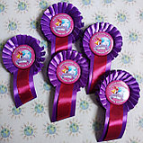 Значки на первое сентября или выпускной с фиолетовой розеткой и хвостиком, фото 2