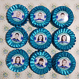 Бутоньерка на руку для выпускников и первоклассников с розеткой Бирюзовой, фото 3