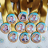 Медаль выпускника с фотографией и золотой лентой, фото 8