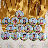 Медаль выпускника с фотографией и золотой лентой, фото 4