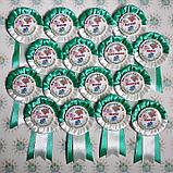 Значок с оригинальной розеткой Незабудка с хвостиками Морская волна и молоко, фото 3