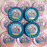 Значок на 1 сентября или выпускной с розовой розеткой, фото 3