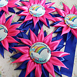 Значки с розетками Фиалка и хвостиками для выпускников, фото 2