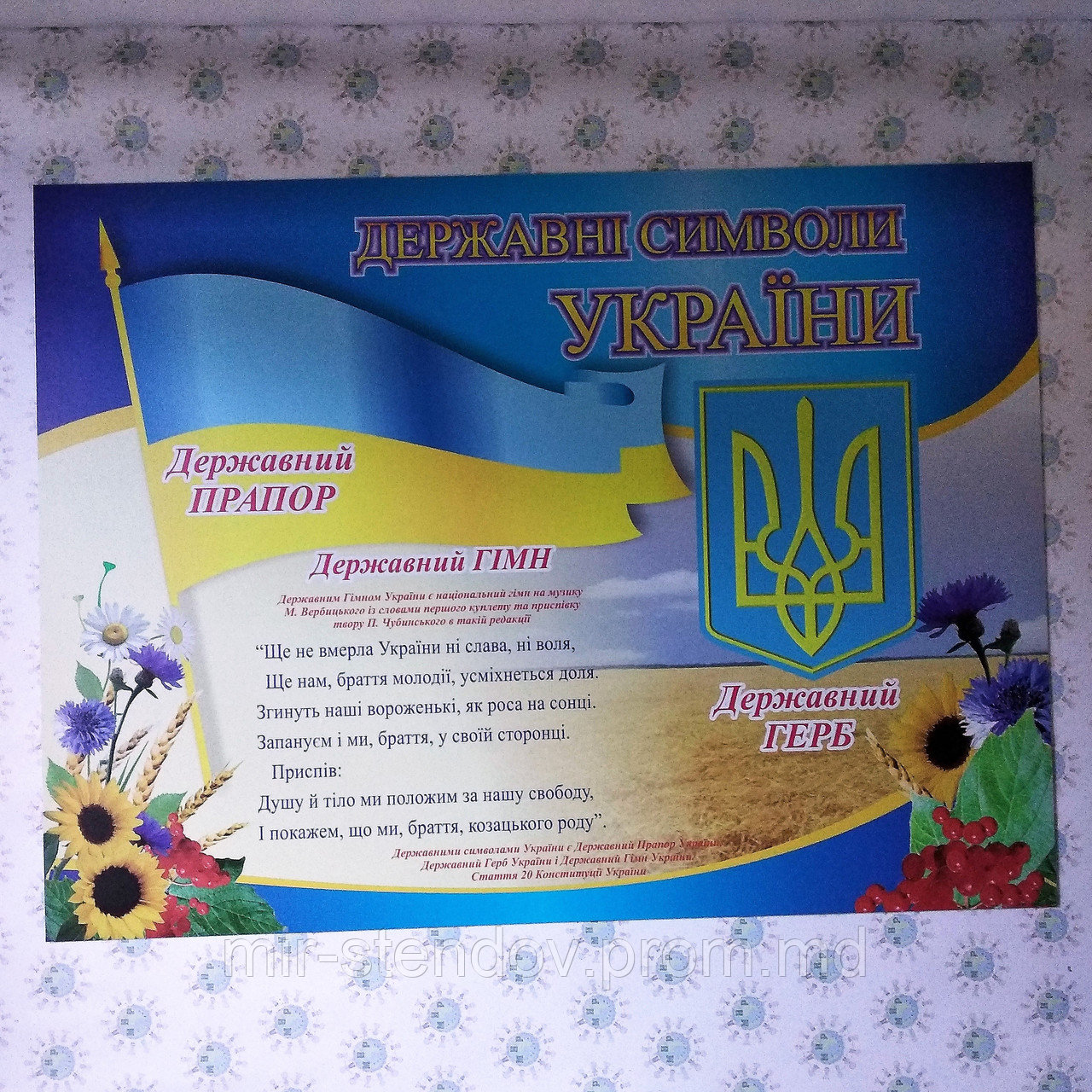 Стенд символіка України 80х60 см - фото 1 - id-p4436907