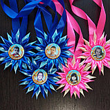 Медаль для детского сада с розеткой-канзаши Гербера, фото 4