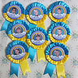 Значок с оригинальной розеткой Незабудка с хвостиками Символика, фото 3
