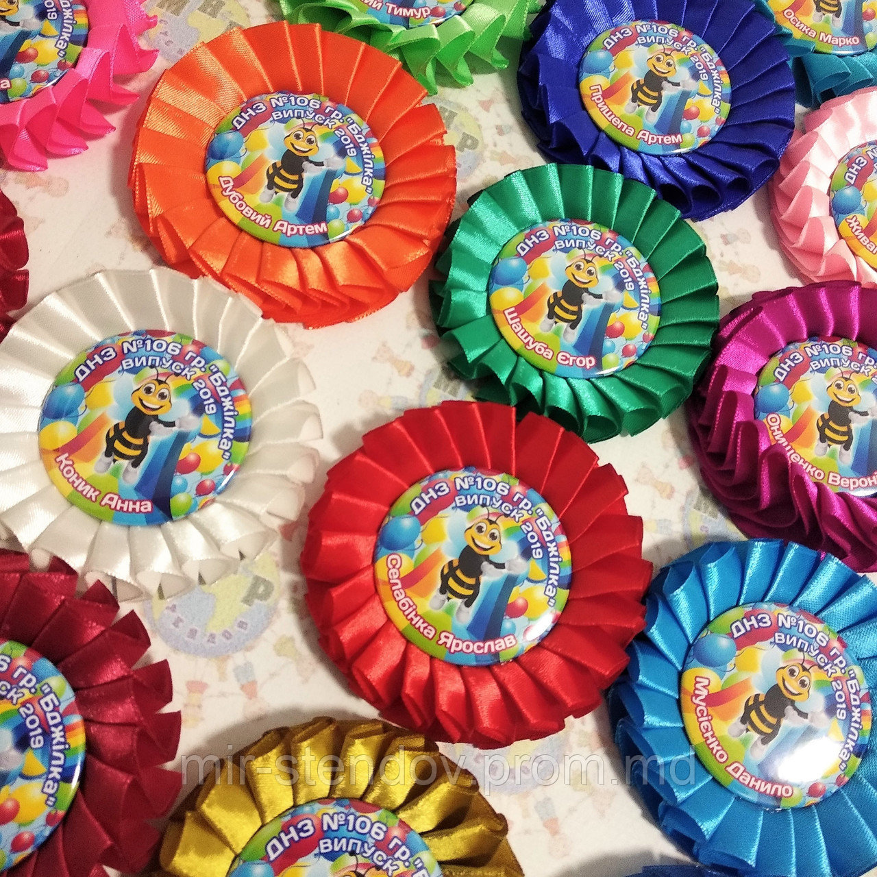 Значок Выпуск Пчёлка с розеткой наградной, фото 1