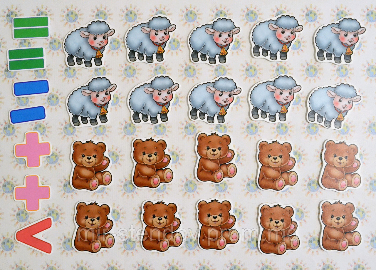 Набор обучающих магнитов Счёт Мишки и барашки, фото 1