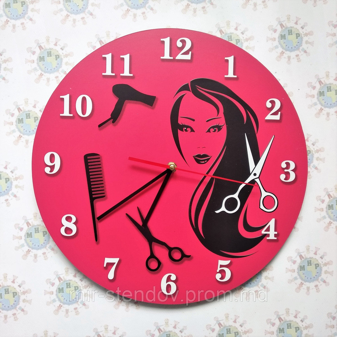 Оригинальные настенные часы для салона красоты, фото 1