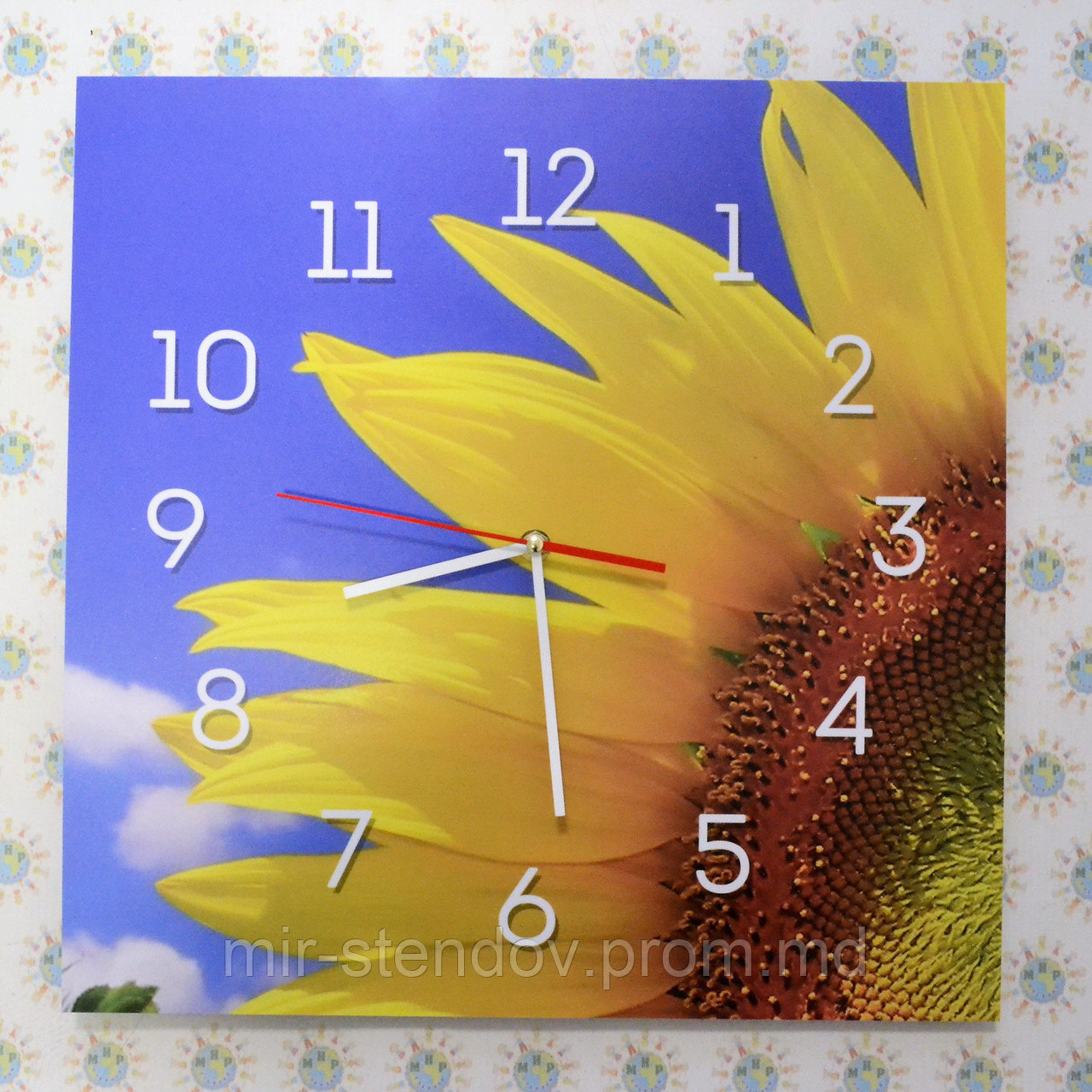 Квадратные часы Подсолнух - фото 1 - id-p9522934