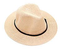 Летняя соломенная шляпа, Летняя шляпа Федора, шляпа Челентанка, унисекс. Розовая.