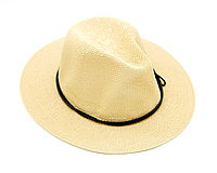 Шляпа Челентанка, Летняя шляпа Федора, Летняя соломенная шляпа, унисекс. Бежевая.