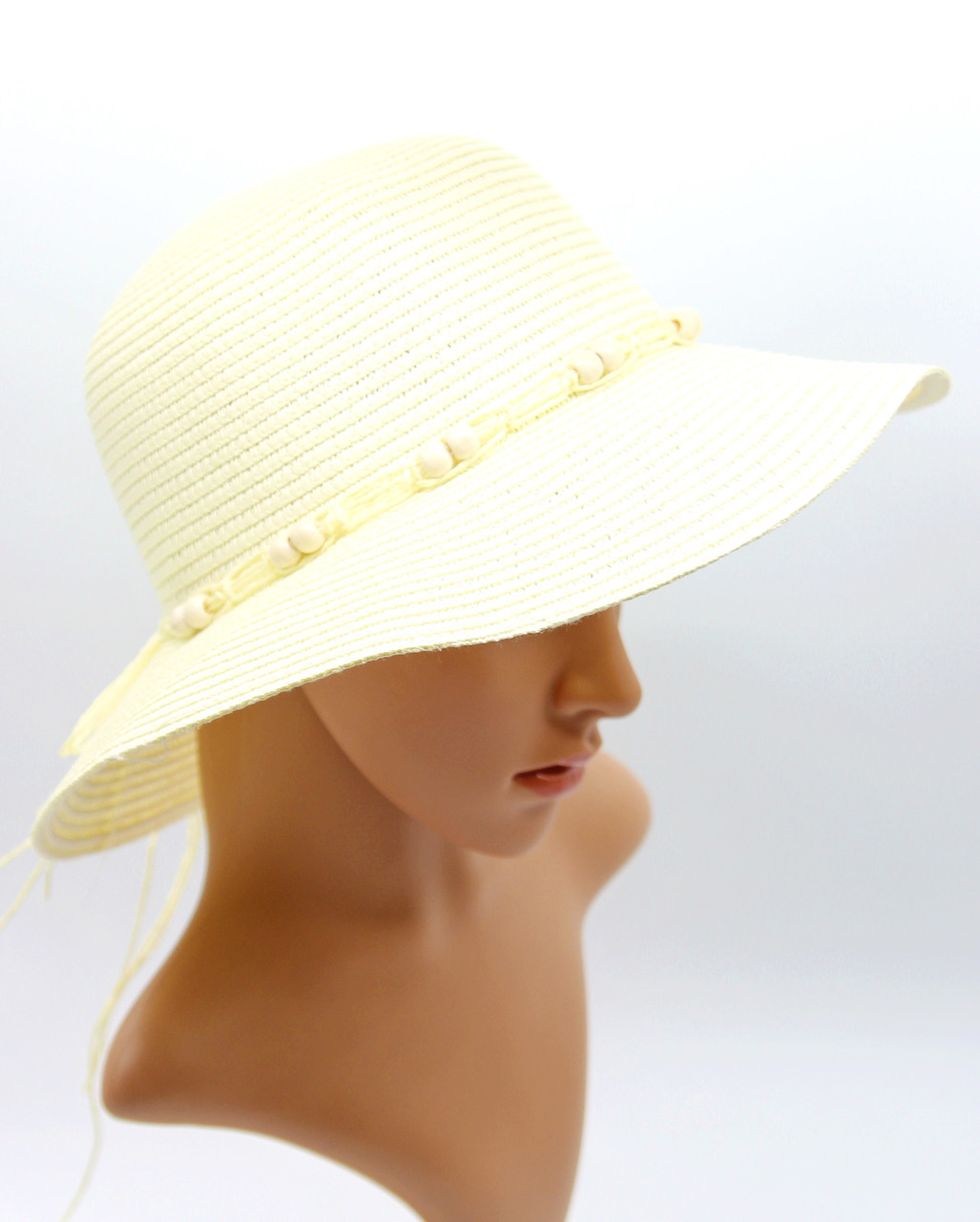 Женская шляпа с полями, летняя шляпка, шляпа женская летняя. Бежевая. - фото 1 - id-p9526746