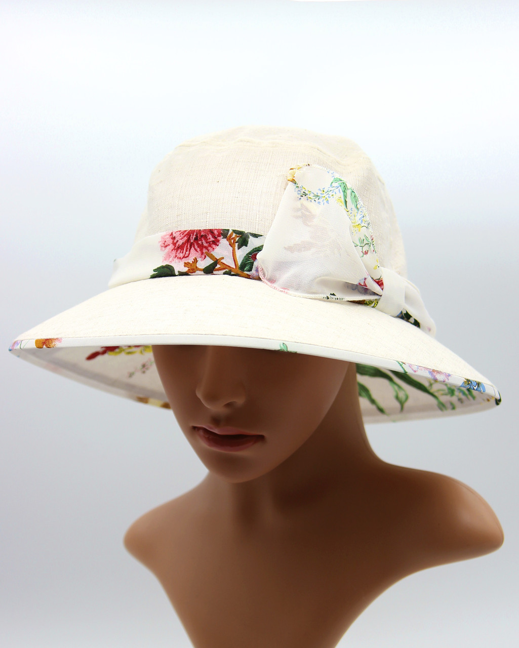 Летняя шляпа женская с шифоном и бантом. - фото 1 - id-p9526757