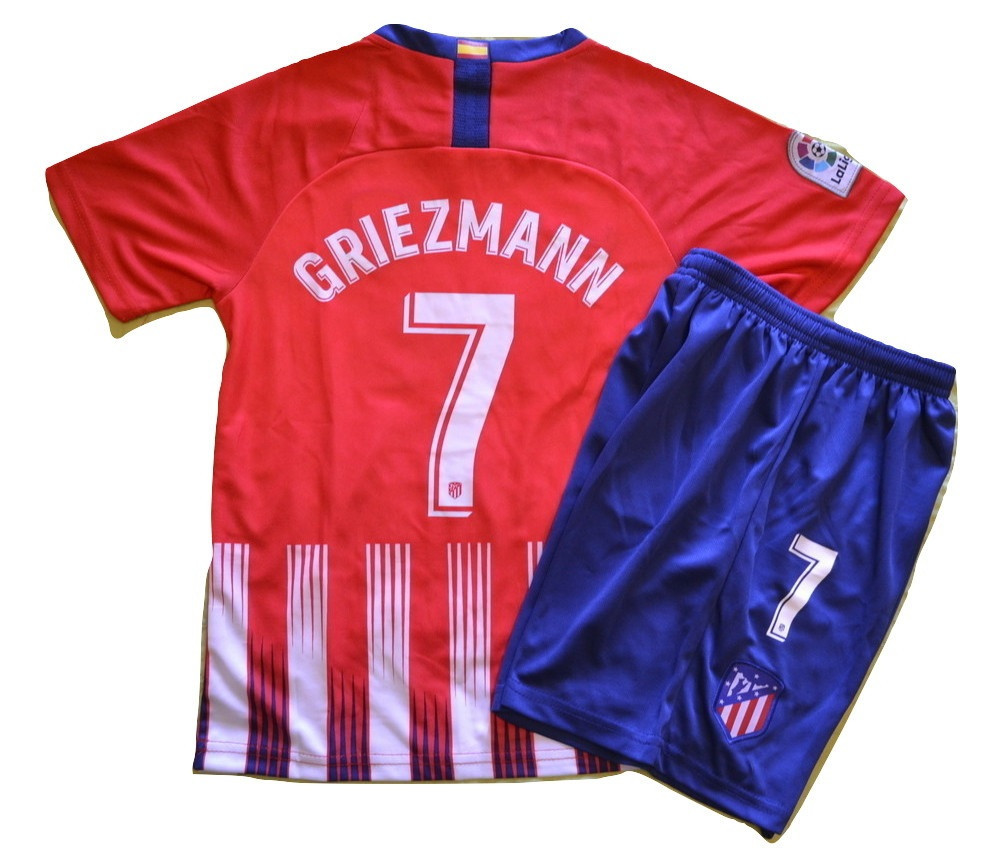 Детская футбольная форма Атлетико Мадрид Гризманн (Atletico Madrid Griezmann) сезона 18-2019 Домашняя XS ( рост 134-140 см) - фото 1 - id-p9526900