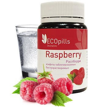 Eco Pills Raspberry таблетированные конфеты для похудения - фото 1 - id-p9560162
