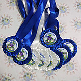 Медаль с розеткой Незабудка Белая, фото 2