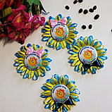 Значок с оригинальной розеткой Барвинок с бабочкой, фото 5