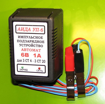 Аида УП-6: зарядное устройство для авто аккумуляторов 4-20 Ач - фото 1 - id-p9609480