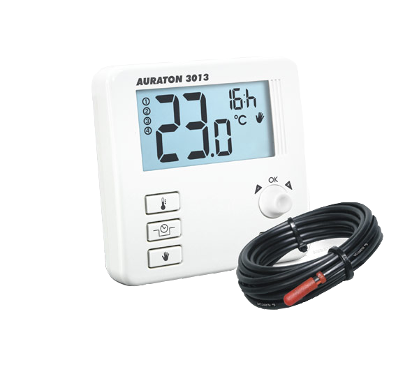 Auraton 3013p - суточный термостат с датчиком температуры пола, функция "эконом", "отпуск", 16А - фото 1 - id-p9609749