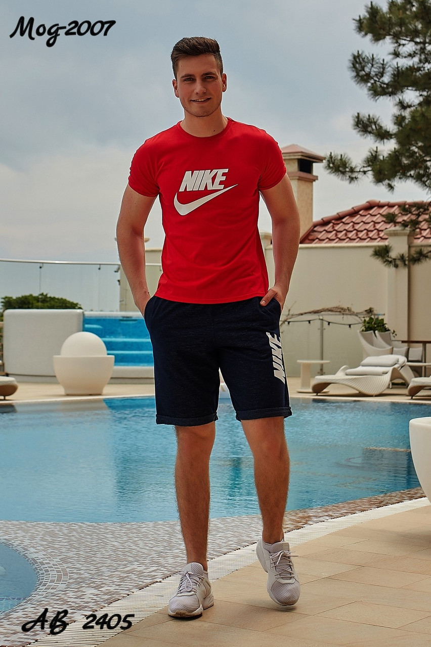 Мужской молодежный летний спортивный костюм: шорты и футболка - фото 1 - id-p9621537