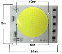 Светодиодная LED матрица 50Ватт IC SMART CHIP 220V ( встроенный драйвер ) 90*72mm Белый