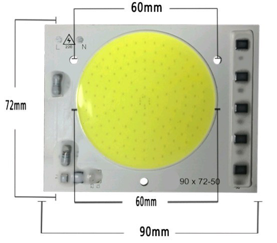 Светодиодная LED матрица 50Ватт IC SMART CHIP 220V ( встроенный драйвер ) 90*72mm Белый - фото 1 - id-p9632792