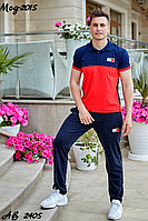 Мужской молодежный летний спортивный костюм: штаны и футболка поло