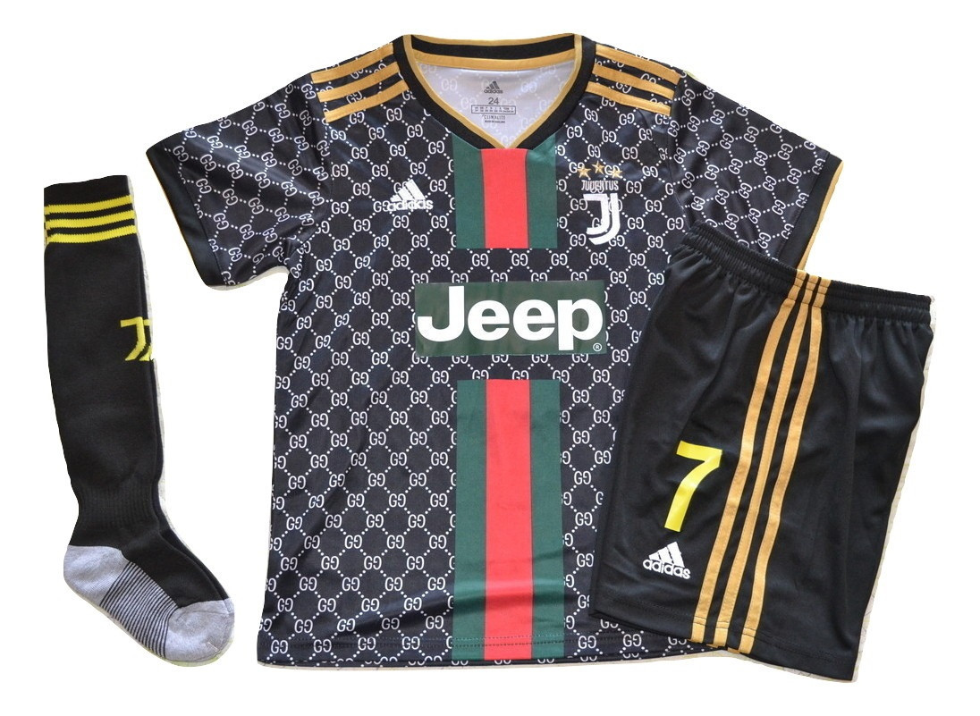 Футбольная форма Ювентус (FC Juventus) Gucci 2019/20 детская + Гетры Ювентус - фото 1 - id-p5632273