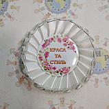 Значки для первоклассников и выпускников с розеткой Белая Серебрянная нить, фото 2