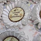 Значки для первоклассников и выпускников с розеткой Белая Серебрянная нить, фото 6