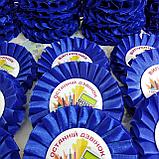 Значок Выпускник с розеткой. Выпускные ленты Синий электрик, фото 3