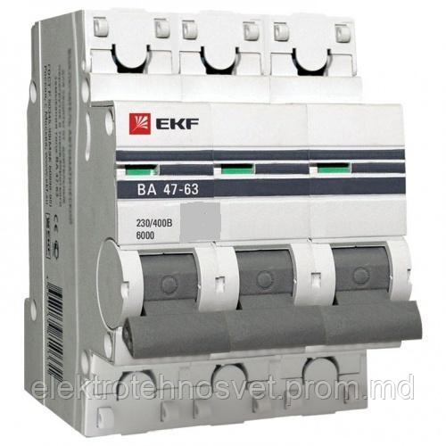 Автоматический выключатель ВА 47-63, 3P 1А (C) 4,5kA EKF PROxima - фото 1 - id-p9790364