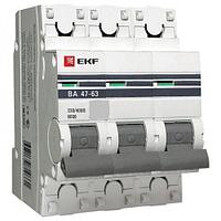Автоматический выключатель ВА 47-63, 3P 3,15А (D) 4,5kA EKF PROxima