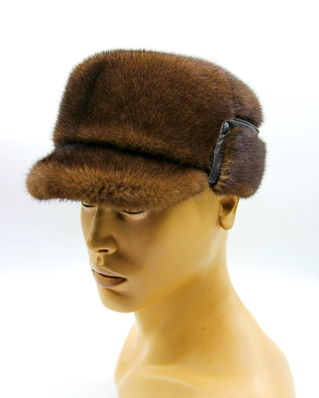 Норковая меховая шапка - зимняя мужская кепка "Конфедератка" пастель. - фото 1 - id-p8141256