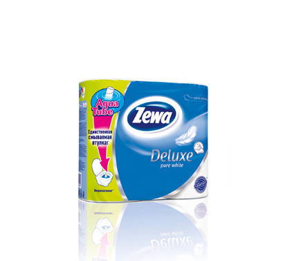 Туалетная бумага Zewa Deluxe Белая без Аромата 3-х сл. 4рул. 21м (х14) - фото 1 - id-p9905741