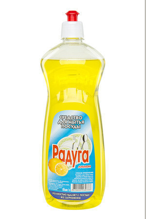 Радуга 1 л Лимон средство для мытья посуды (14 штук / коробка) - фото 1 - id-p9905852