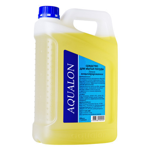 Аквалон 5 л концентрированное средство для мытья посуды Лимон (4 штуки в упаковке) - фото 1 - id-p9905915