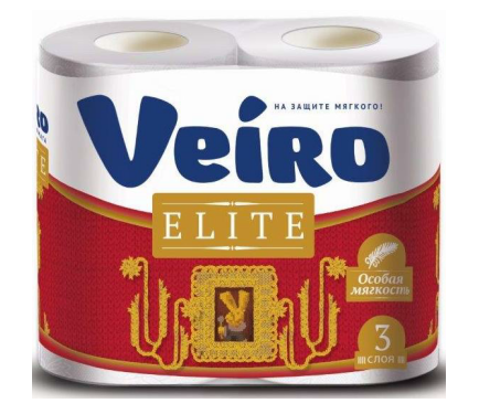 Туалетная бумага Linia Veiro Elite белая 3-сл. 4рул 20м (х15) - фото 1 - id-p9906079