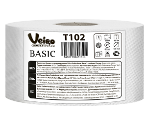 VEIRO Professional Basic арт. Т102 Туалетная бумага белая (М) 1-сл.200м (х12) - фото 1 - id-p9906097