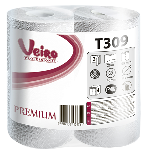 VEIRO Professional Premium арт. Т309 Туалетная бумага белая 3-х сл. 8рул. 20м (х6) - фото 1 - id-p9906116